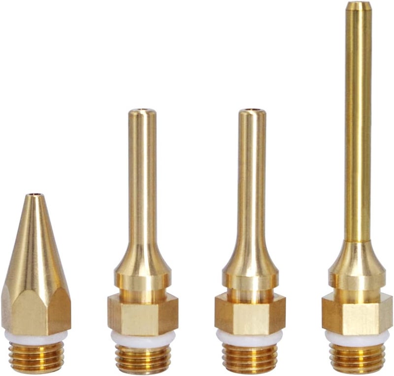 Wolfride 4Pcs Glue Gun Nozzle Set Hot Glue Gun Tips 10.8mm Thread Interchangeable Copper Nozzle Bore Diameter 2mm 3mm - Image 1